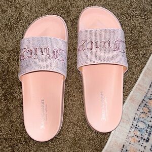 Juicy Couture Pink Glitter Slippers